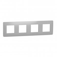 Krycí rámeček NOVÁ UNICA STUDIO čtyřnásobný, Aluminium SCHNEIDER NU200830