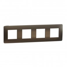 Krycí rámeček NOVÁ UNICA STUDIO METAL čtyřnásobný, Dark Aluminium/Černý