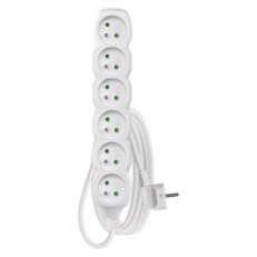 Prodlužovací kabel 3 m 6 zásuvek bílý PVC 1,5mm2 EMOS P0613R