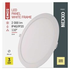 LED vestavné svítidlo NEXXO, kruhové, bílé, 25W, teplá bílá EMOS ZD1154