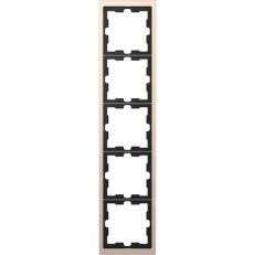 Rámeček, Merten D-Life, pětinásobný, kov, Brushed Gold    SCHNEIDER MTN4050-6551