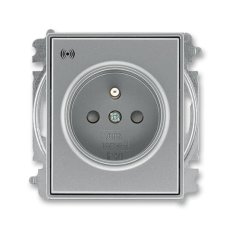 Zásuvka s přepěťovou ochranou 5589E-A02357 36 ocelová Time ABB