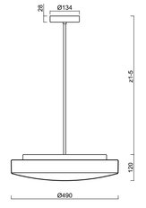 Závěsné svítidlo EDNA P5 34W IP40 3K ON/OFF SKLO OPAL bílá OSMONT EDN53207