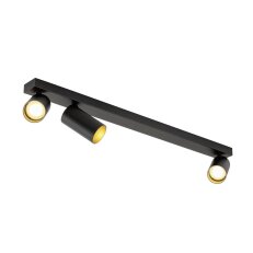 KAMI stropní přisazené svítidlo, 3x max. 10 W, GU10, černá/zlatá SLV 1007735