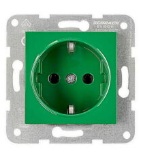 Zásuvka SCHUKO, bezšroubové svorky, zelená SCHRACK EV101211--