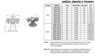 Držák jímače a trubky DJDe 45 (FeZn+plast) s plastovým podstavcem TREMIS V318