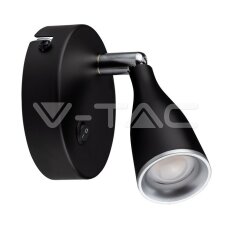 4.5W Led Wall Lamp 4000K Black With Switch V-TAC SKU8678