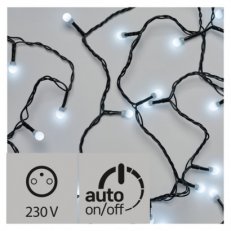 LED vánoční řetěz - kuličky, 8m, studená bílá, časovač