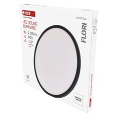 LED přisazené svítidlo FLORI kruhové, černé, 22W, neutrální bílá EMOS ZM1405