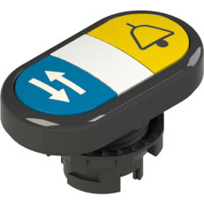 Dvojité tlačítko d22mm, plast, černá, IP67 PIZZATO E21PDRL1AABM