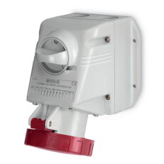 Nástěnná zásuvka s vypínačem SCAME OPTIMA šikmý box 3P+E 32A 6h/380-400V IP67