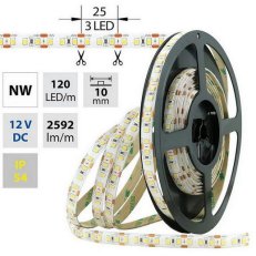LED pásek SMD2835 NW, 120LED/m, 28,8W/m, 2592lm/m, IP54, DC 12V, 10mm, 5m