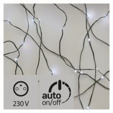 LED vánoční řetěz zelený nano, 4m, IP44, studená bílá, časovač