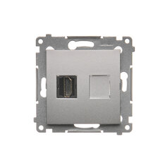 Zásuvka HDMI, stříbrná matná metalizované DGHDMI.01/43