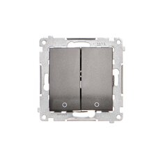 Dvojitý dvojpólový spínač 16AX 250V, antracit, metalizovaná DW22A.01/48