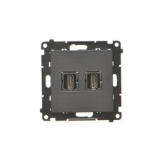 Zásuvka HDMI 2 násobná černá matná TGHDMI2.01/149