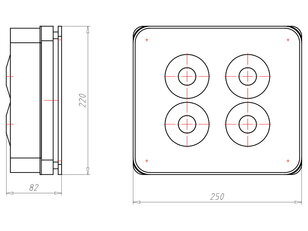 Krabice ekvipotencionální zemnící 162 250x220x82 mm, do betonu KAISER 1297-75