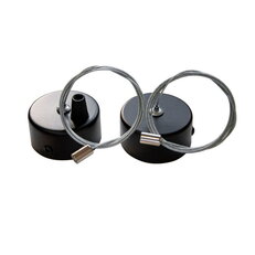 Rozeta s montážním lankem ORO RAGGIO LINK BLACK 2 LED-POL ORO18060