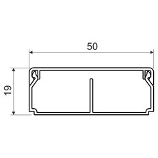 Lišta hranatá LH 50x20, bílá, 2 m, karton KOPOS LHD 50X20/1_HD