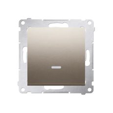 Spínač jednopólový, s orientačním LED, řazení 1So, 10AX, 250V, zlatá matná