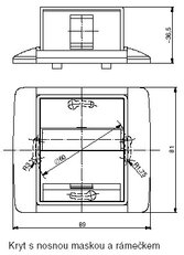 Kryt komunikační zásuvky ABB ELEMENT/TIME bílá/bílá 5014E-A00100 03