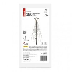 LED vánoční strom kovový, 180 cm, venkovní i vnitřní, teplá bílá, časovač
