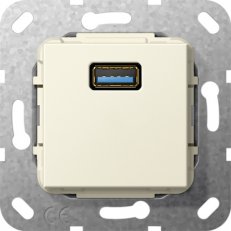 USB 3.0 A Krátký kabel vložka krémově bílá GIRA 568301