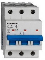Instalační jistič AMPARO 10kA, C 6A, 3P SCHRACK AM017306--