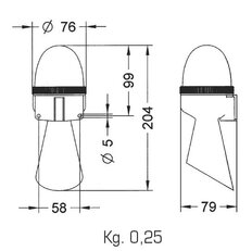 Houkačka s optickou signalizací SLEMF 240V AC IP43 95 dB modrá trvalý tón + svit