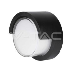 12W LED Wall Light Sami-Frame Black Round 4000K, VT-827 V-TAC SKU218538