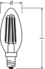 Světelný zdroj LEDVANCE LED CLASSIC B DIM CRI 90 S 3.4W 927 Clear E14