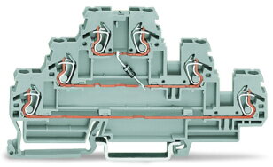 Svorka pro moduly třípatrová s diodou 1N4007 šedá 2,5mm2 Wago 870-590/281-410