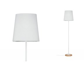 Stojací lampa Neordic Stellan látkové stínidlo bílá/dřevo 796.34 79634