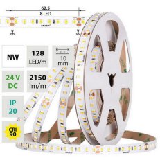 LED pásek SMD2835 NW 128LED/m 11,5W/m DC 24V 2150lm/m CRI90 IP20 10mm 50m