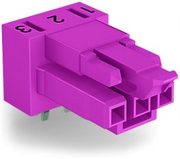 Zásuvka na desky plošných spojů, úhlové, 3pól., Růžová WAGO 890-883/011-000