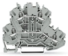 Svorka pro moduly dvoupatrová s diodou 1N4007 šedá 2,5mm2