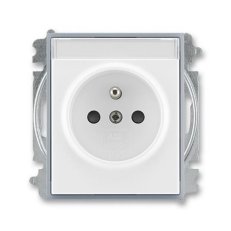 ABB ELEMENT Zásuvka s clon. s popis. polem bílá/ledová šedá 5519E-A02352 04