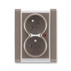 Dvojzásuvka s ochranou přepětí s opti 5593F-C02357 26 lungo/mléčná bílá Time ABB