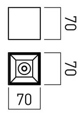 XCORE SQ. CEILING FITTING 6W 220-240V AC