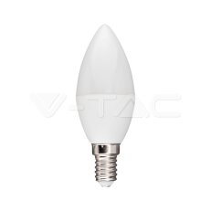 LED Bulb SAMSUNG CHIP 4.5W E14 Plastic Candle 6400K, VT-226 V-TAC SKU21173