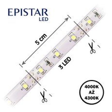 LED pásek 60LED/m IP65 4300K bílá 5m 13W