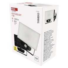 LED reflektor TAMBO se senzorem pohybu, 20 W, 2000 lm, černý EMOS ZS2922