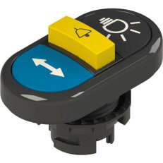 Trojité tlačítko d22mm, plast, černá, IP67 PIZZATO E21PTRS1AADK