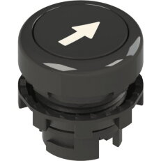 PIZZATO Tlačítko, 20 mm (R), černé, symbol ŠIPKA NAHORU, černý plast. kroužek