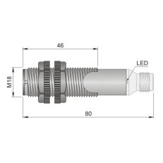 Optoelektronický senzor d18 mm AECO FT18SP-CBE H