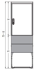 Prázdná skříň DIN hl 640mm TK 7-2/7/4 (DIN 2H) 3bod. 1130x2070x640 ESTA 09953