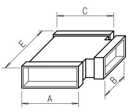 Ploché plastové potrubí T-kus FK-T 150/150/150 HELIOS 2921