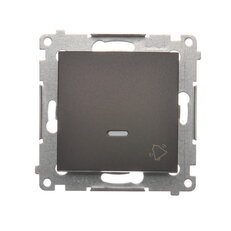 Ovládač zapínací ZVONEK, s orientačním LED, 1/0 So, 10AX, 250V, hnědá matná