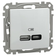Rychlonabíječka, Sedna D/E, dvojitá USB A+C 21W, bílá SCHNEIDER SDD111405
