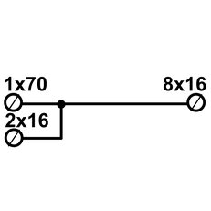 Distribuční blok DTB 70/10x16 modrý ELEKTRO BEČOV UB7016.12